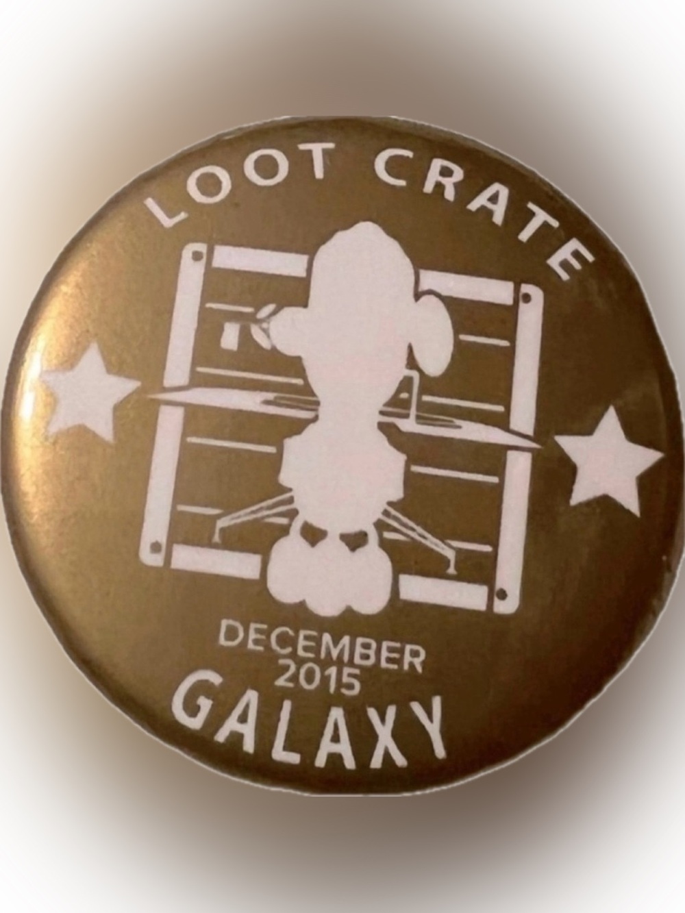 🍄 Loot Crate Galaxy December 2015 Pin Badge Gold Collectible Rocket Jewelry